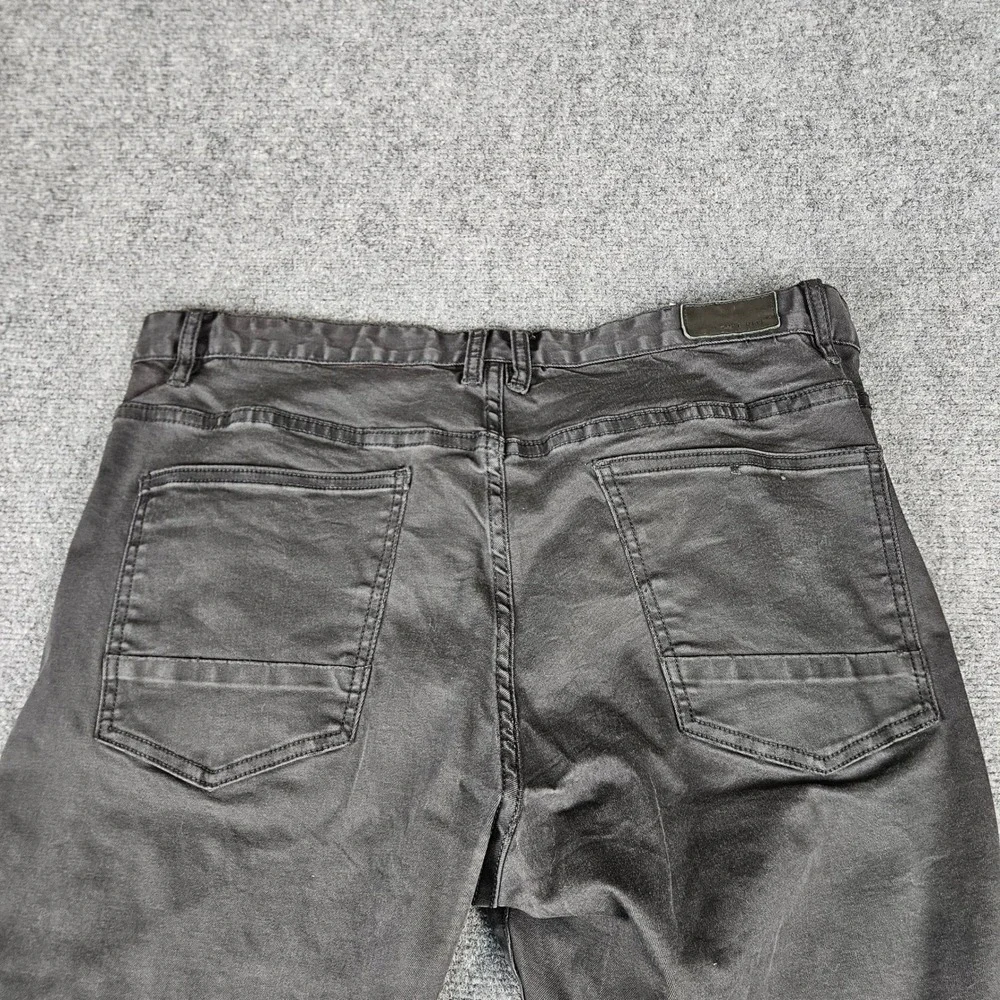 Smoke Rise Mens Distressed Biker Jeans Black Moto Rip Repair Slim Fit 42x32